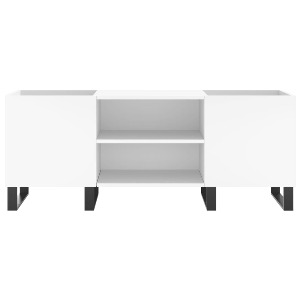 Mobile Porta Dischi Bianco 121x38x48 cm in Legno Multistrato