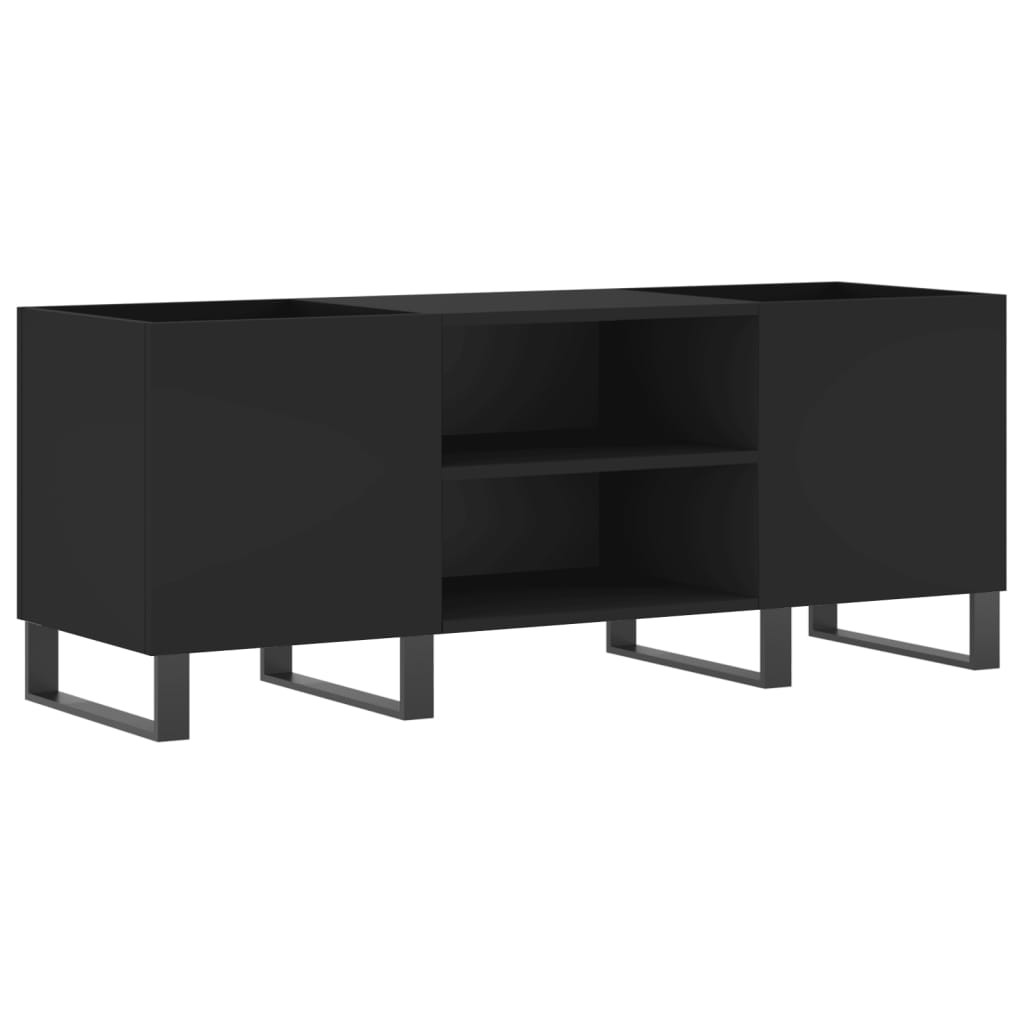 Mobile Porta Dischi Nero 121x38x48 cm in Legno Multistrato