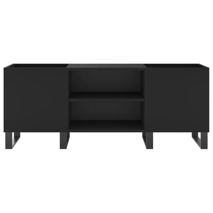 Mobile Porta Dischi Nero 121x38x48 cm in Legno Multistrato