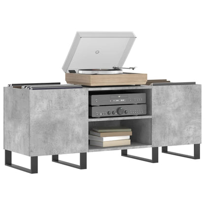 Mobile Porta Dischi Grigio Cemento 121x38x48 Legno Multistrato