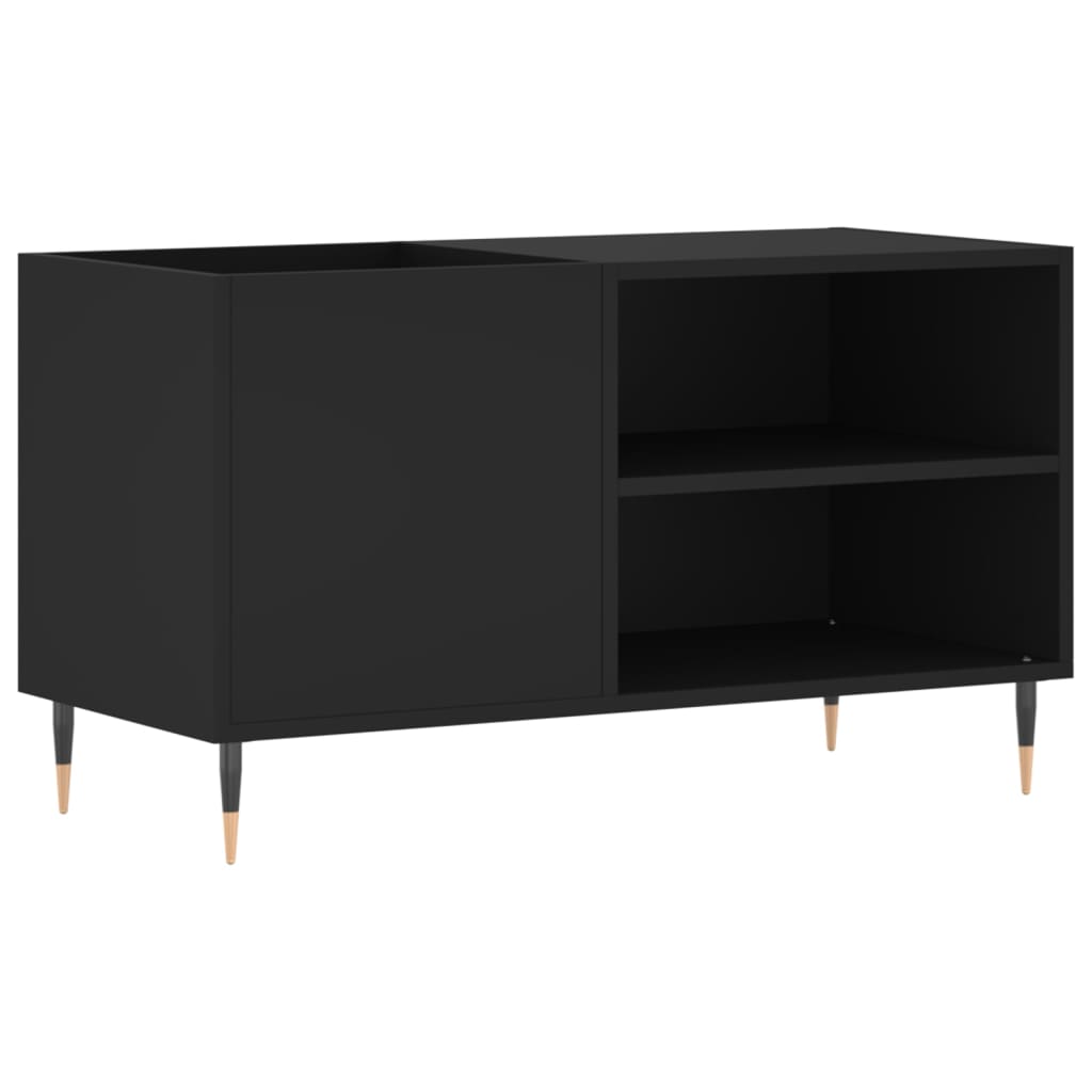Mobile Porta Dischi Nero 85x38x48 cm in Legno Multistrato