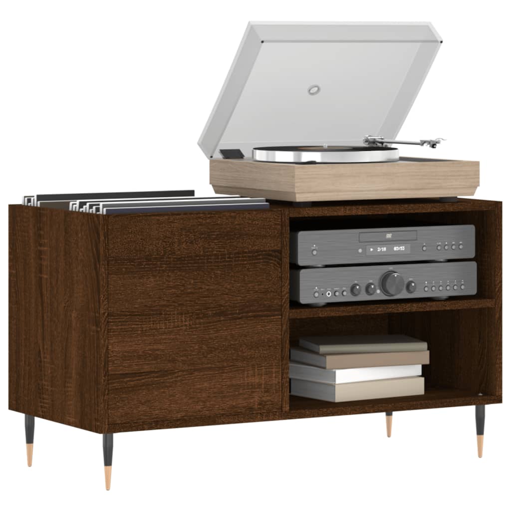 Mobile Porta Dischi Rovere Marrone 85x38x48cm Legno Multistrato