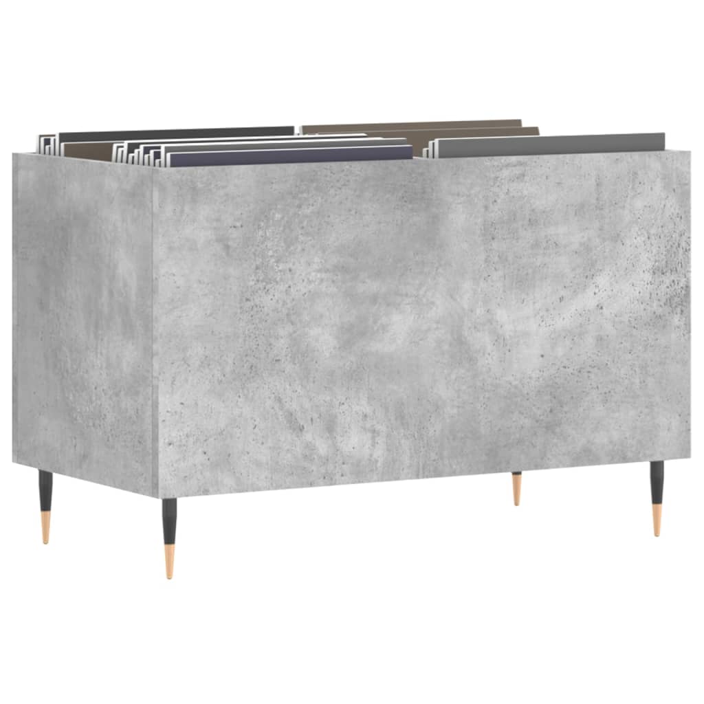 Mobile Porta Dischi Grigio Cemento 74,5x38x48 Legno Multistrato