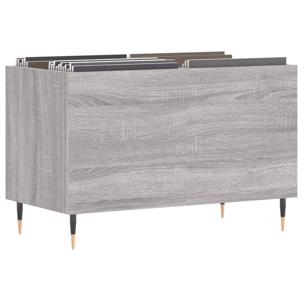 Mobile Porta Dischi Grigio Sonoma 74,5x38x48 Legno Multistrato