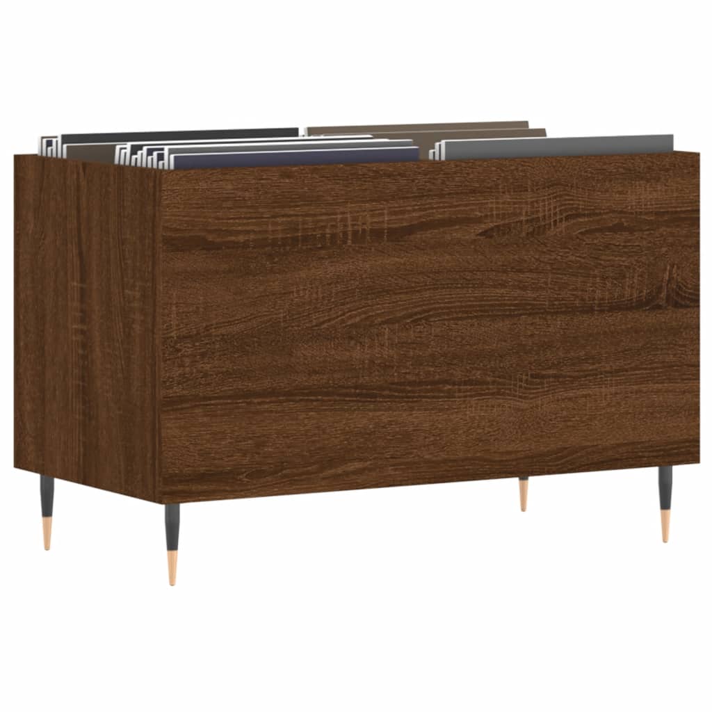 Mobile Porta Dischi Rovere Marrone 74,5x38x48 Legno Multistrato