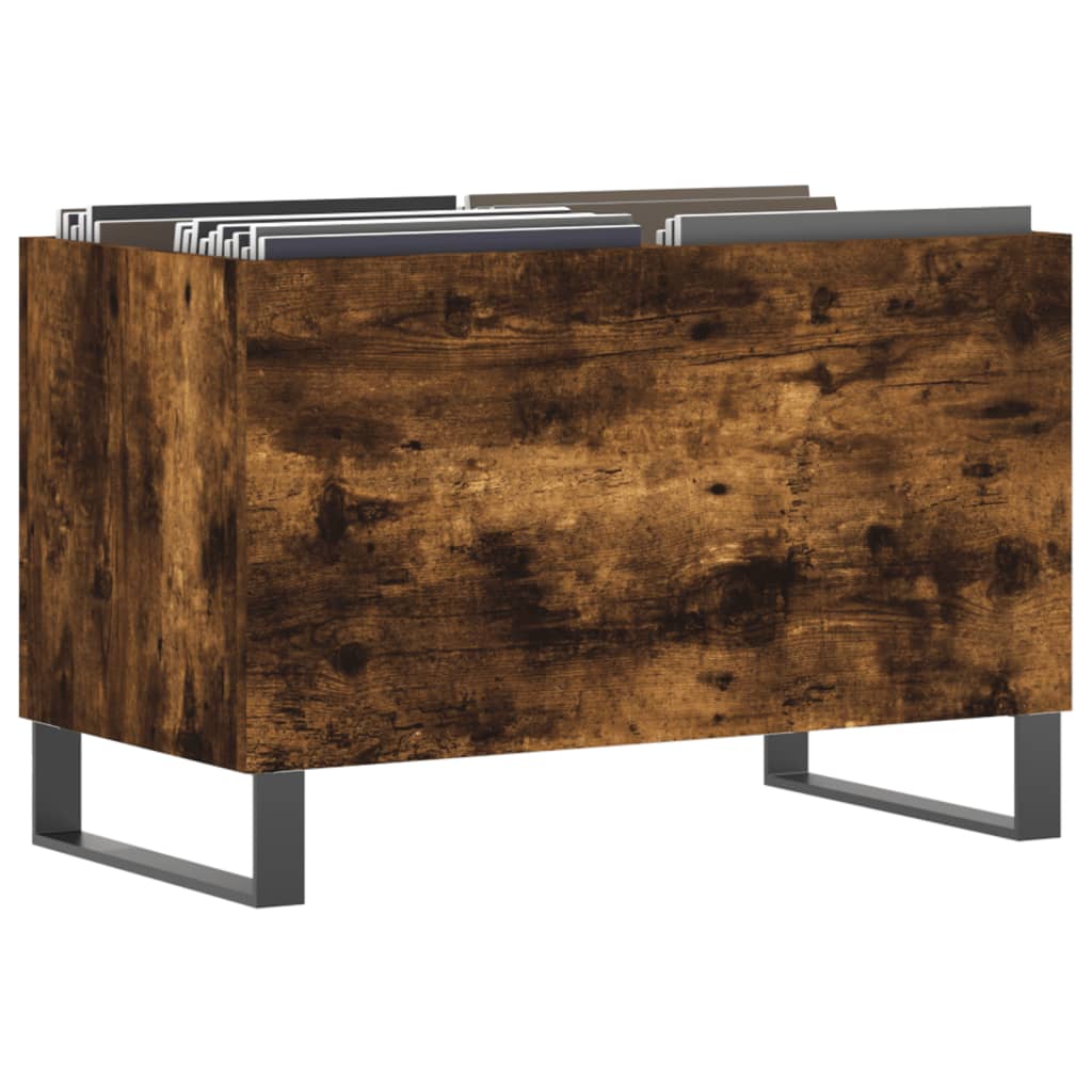 Mobile Porta Dischi Rovere Fumo 74,5x38x48 cm Legno Multistrato