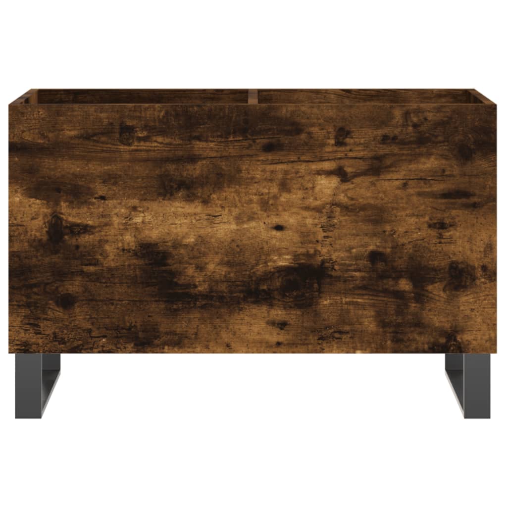 Mobile Porta Dischi Rovere Fumo 74,5x38x48 cm Legno Multistrato