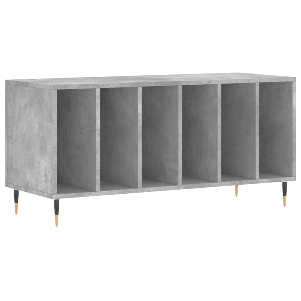 Mobile Porta Dischi Grigio Cemento 100x38x48 Legno Multistrato