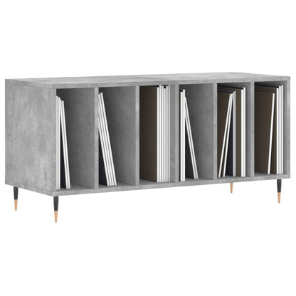 Mobile Porta Dischi Grigio Cemento 100x38x48 Legno Multistrato