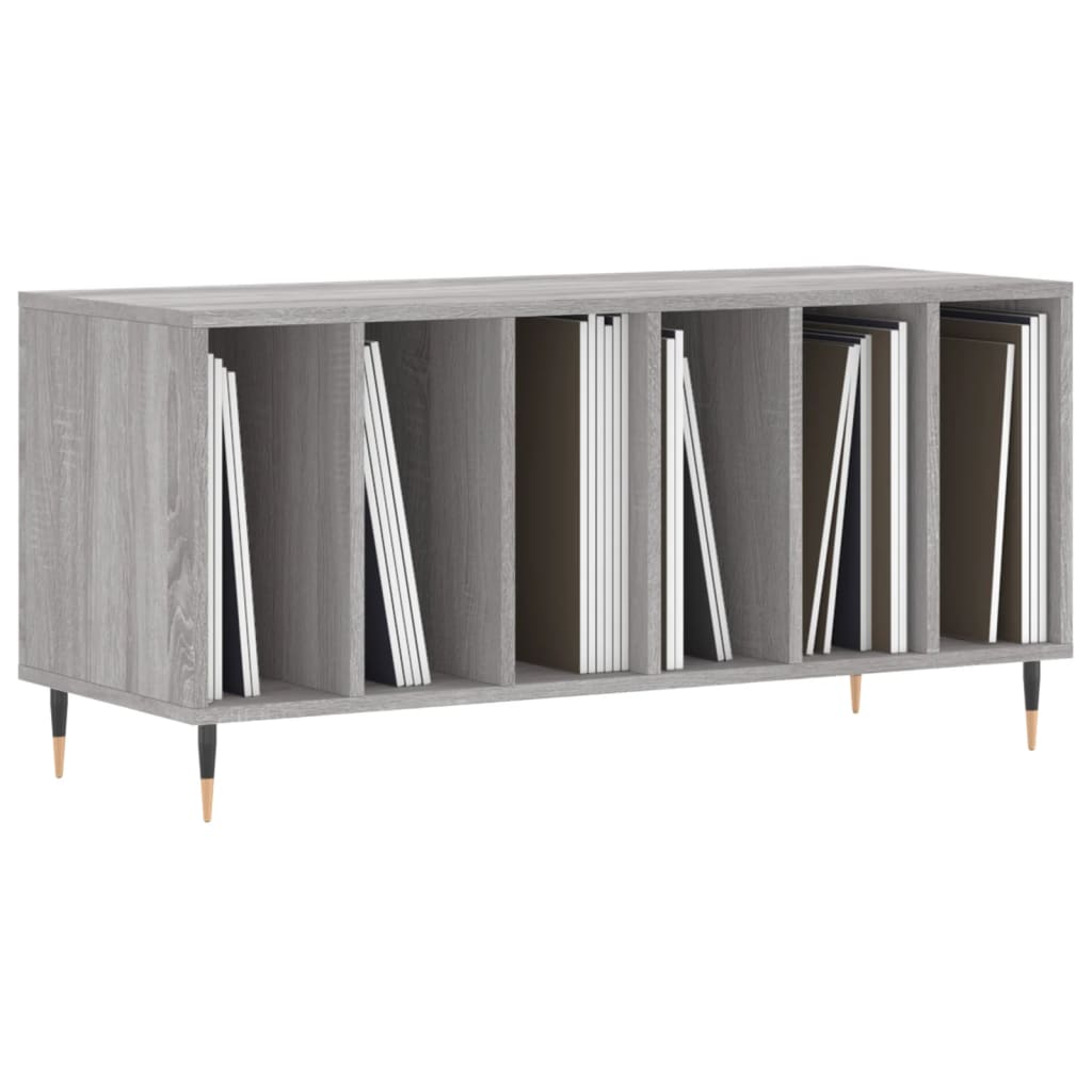 Mobile Porta Dischi Grigio Sonoma 100x38x48cm Legno Multistrato