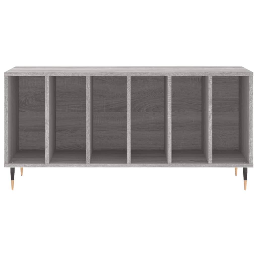 Mobile Porta Dischi Grigio Sonoma 100x38x48cm Legno Multistrato