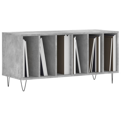 Mobile Porta Dischi Grigio Cemento 100x38x48 Legno Multistrato