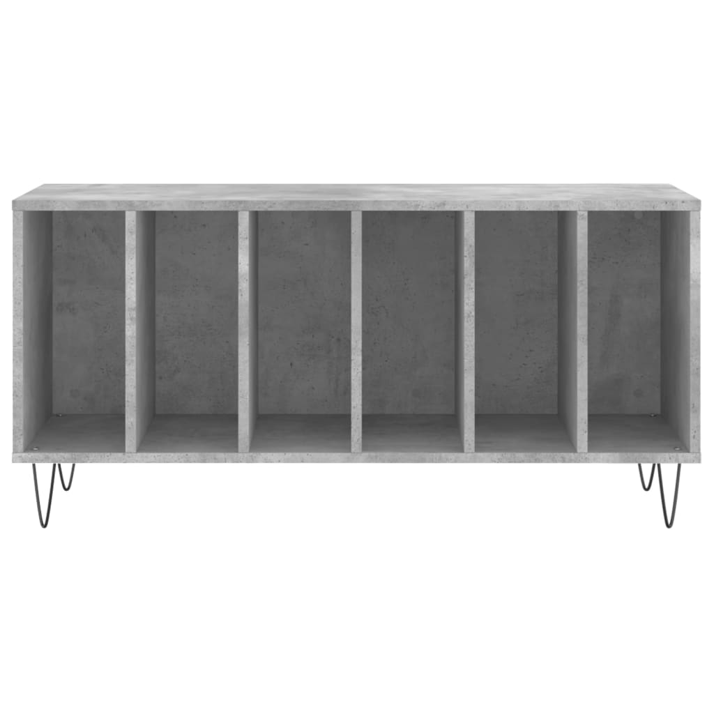 Mobile Porta Dischi Grigio Cemento 100x38x48 Legno Multistrato