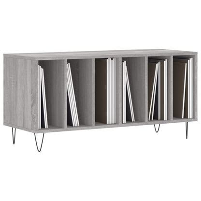Mobile Porta Dischi Grigio Sonoma 100x38x48cm Legno Multistrato