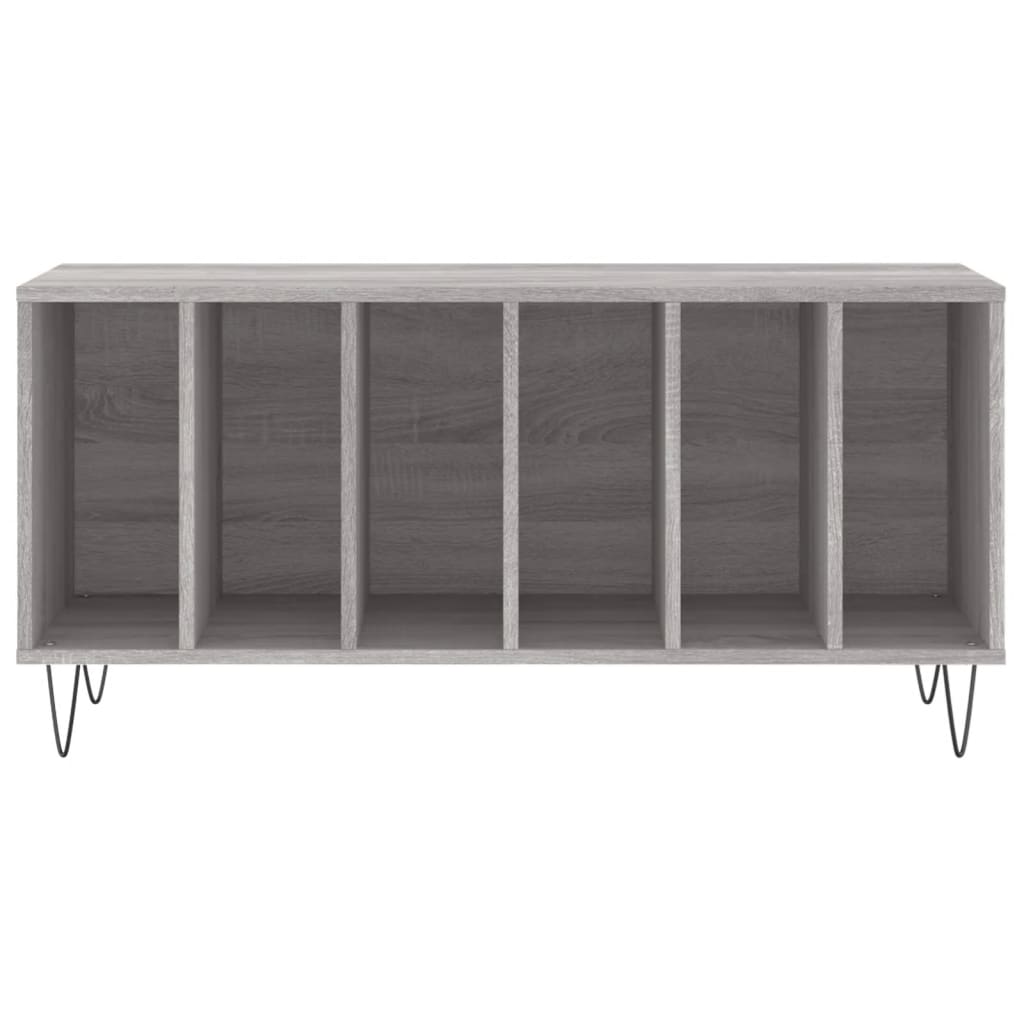 Mobile Porta Dischi Grigio Sonoma 100x38x48cm Legno Multistrato