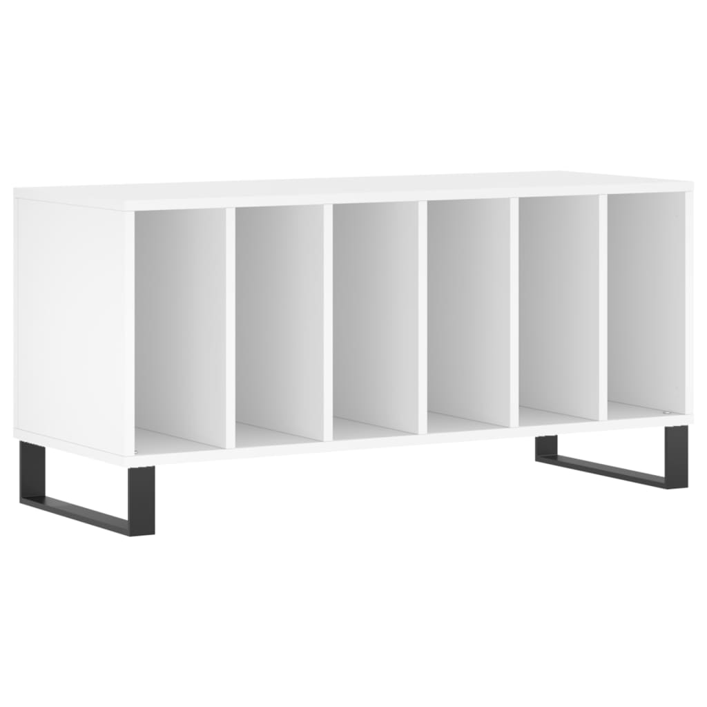 Mobile Porta Dischi Bianco 100x38x48 cm in Legno Multistrato
