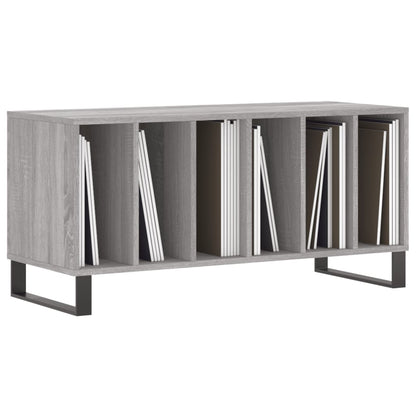 Mobile Porta Dischi Grigio Sonoma 100x38x48cm Legno Multistrato