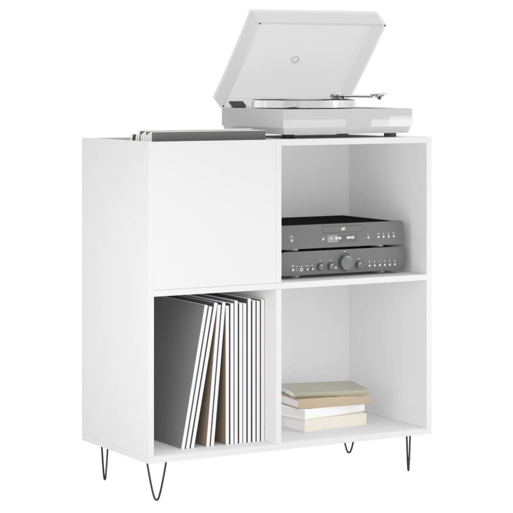 Mobile Porta Dischi Bianco 84,5x38x89 cm in Legno Multistrato