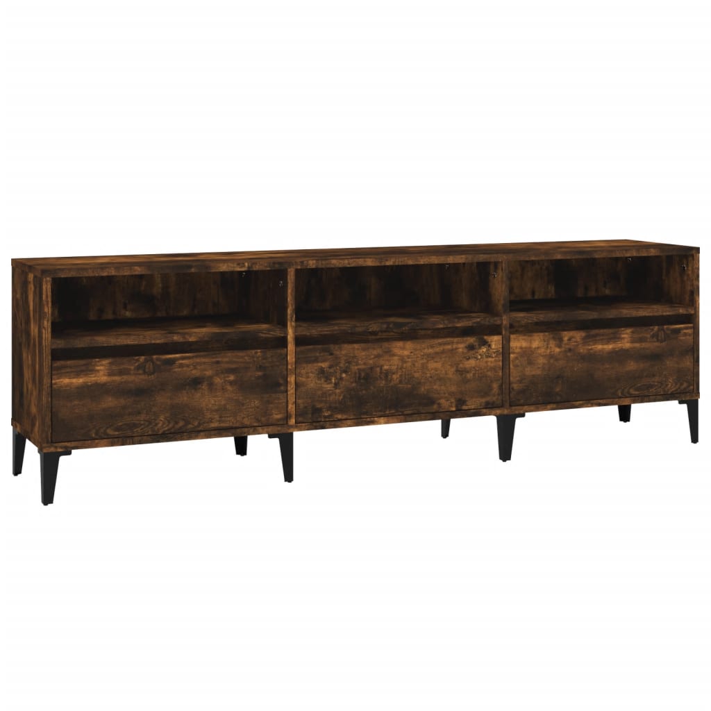 Mobile Porta TV Rovere Fumo 150x30x44,5 cm in Legno Multistrato