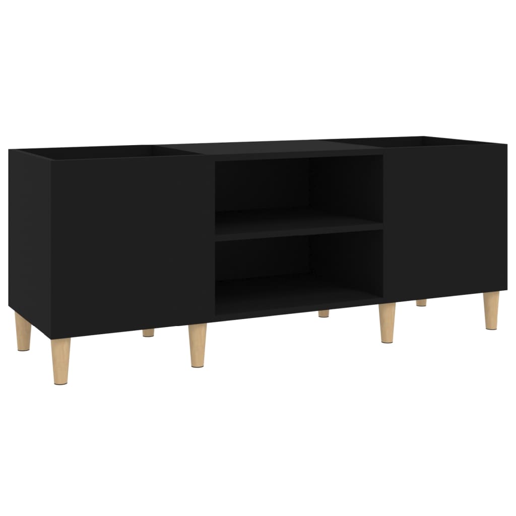 Mobile Porta Dischi Nero 121x38x48 cm in Legno Multistrato