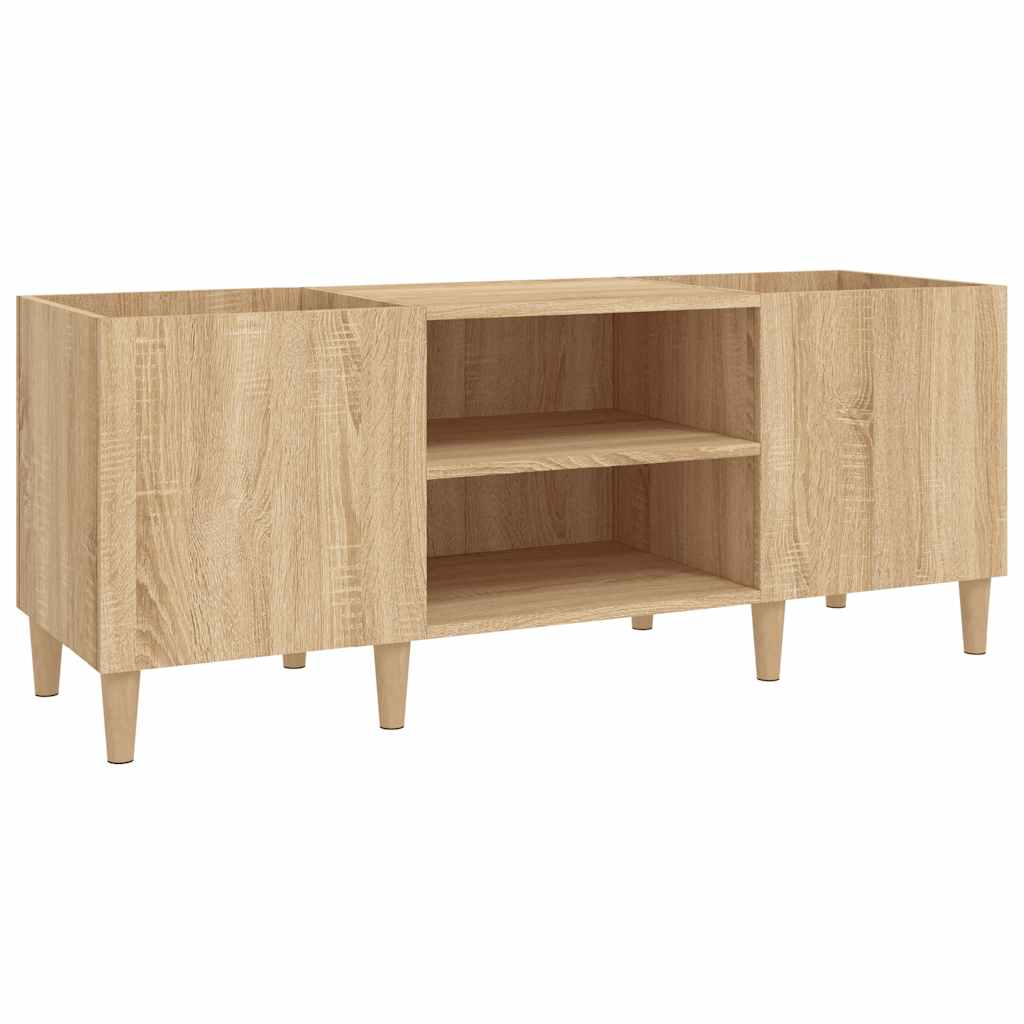Mobile Porta Dischi Rovere Sonoma 121x38x48 cm Legno Aggregato