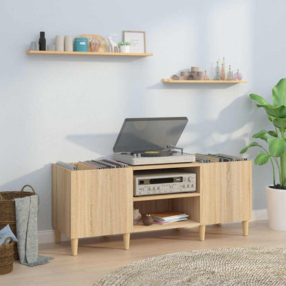 Mobile Porta Dischi Rovere Sonoma 121x38x48 cm Legno Aggregato