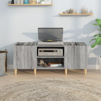 Mobile Porta Dischi Grigio Sonoma 121x38x48cm Legno Multistrato