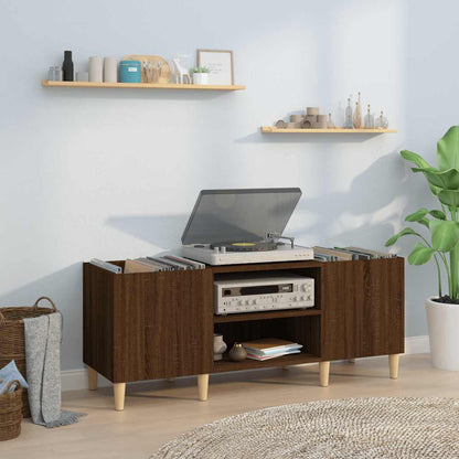 Mobile Porta Dischi Rovere Marrone 121x38x48 Legno Multistrato