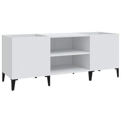 Mobile Porta Dischi Bianco 121x38x48 cm in Legno Multistrato