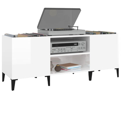 Mobile Porta Dischi Bianco 121x38x48 cm in Legno Multistrato