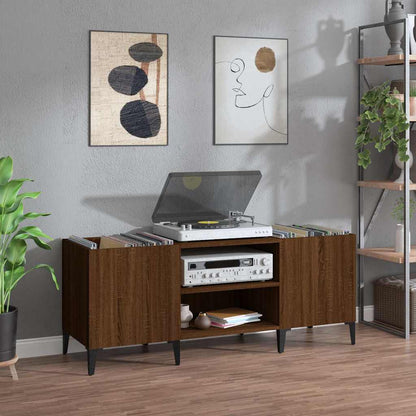 Mobile Porta Dischi Rovere Marrone 121x38x48 Legno Multistrato