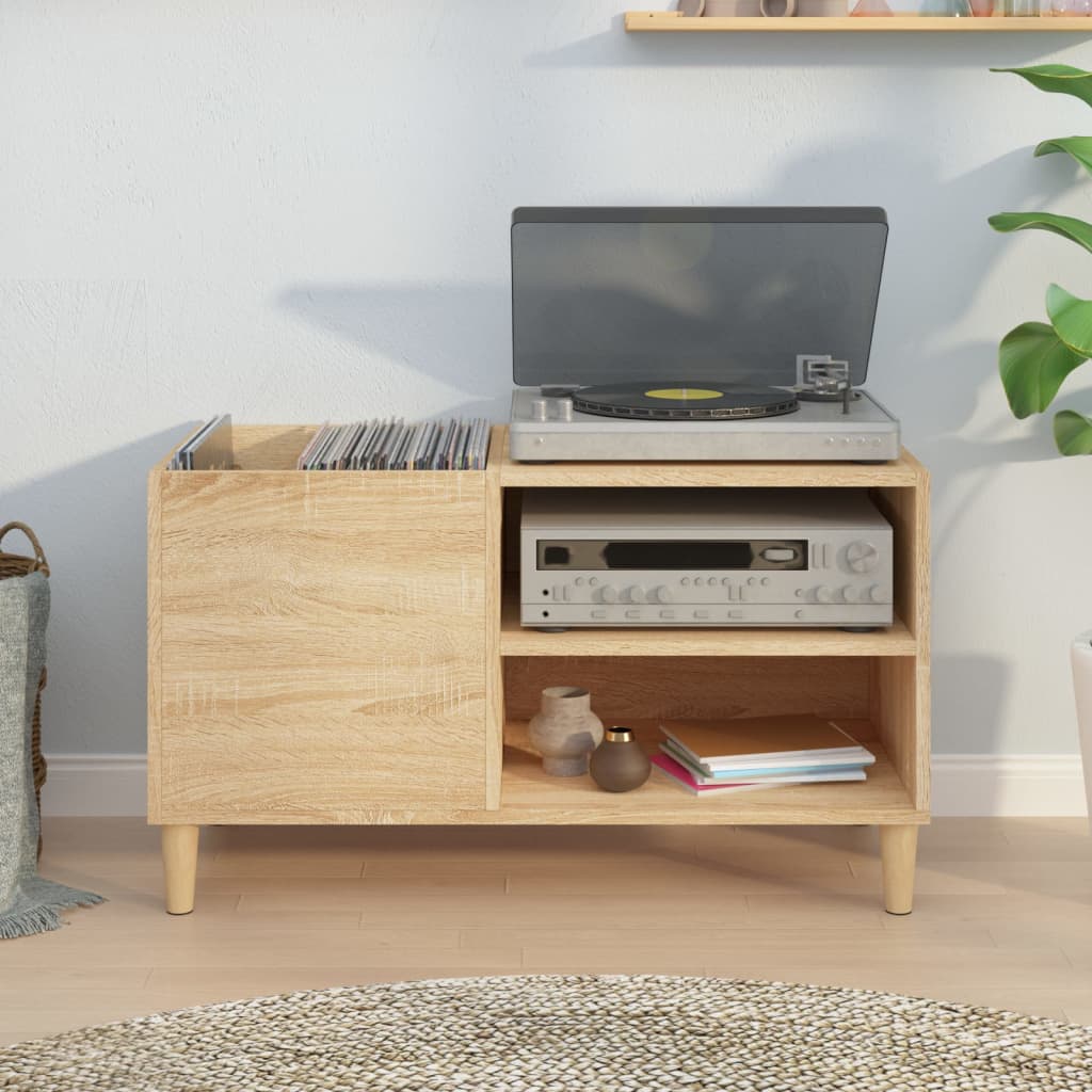 Mobile Porta Dischi Rovere Sonoma 84,5x38x48 Legno Multistrato