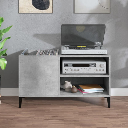 Mobile Porta Dischi Grigio Cemento 84,5x38x48 Legno Multistrato