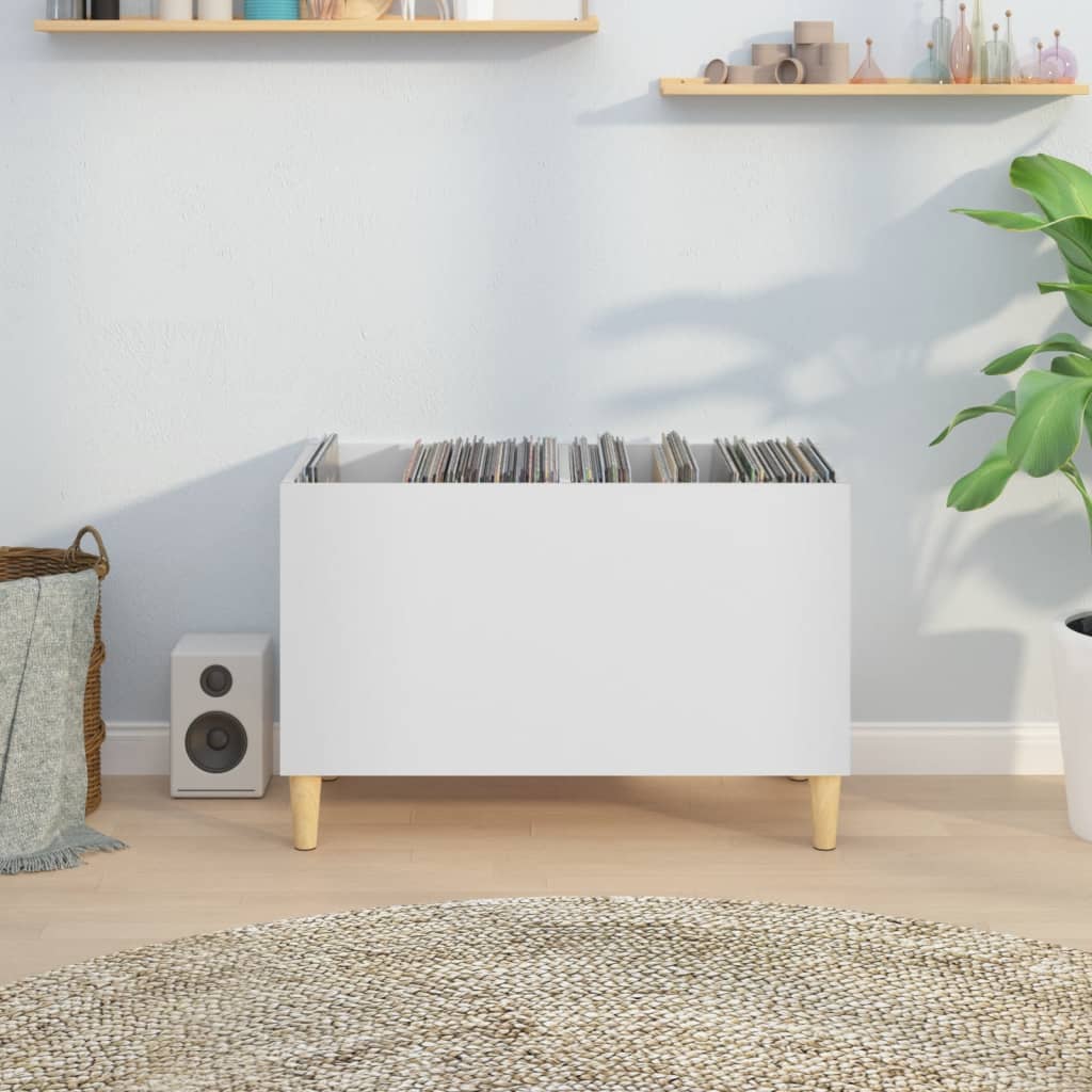 Mobile Porta Dischi Bianco 74,5x38x48 cm in Legno Multistrato