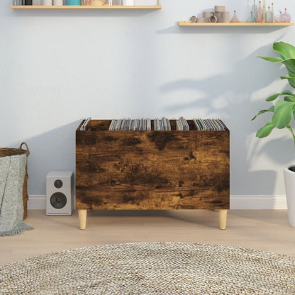 Mobile Porta Dischi Rovere Fumo 74,5x38x48 cm Legno Multistrato