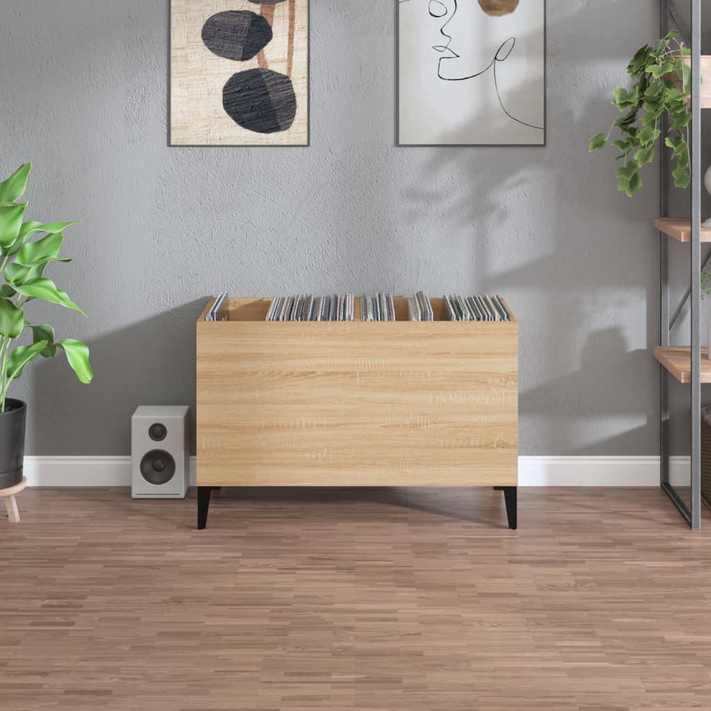 Mobile Porta Dischi Rovere Sonoma 74,5x38x48 Legno Multistrato