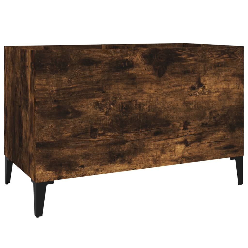 Mobile Porta Dischi Rovere Fumo 74,5x38x48 cm Legno Multistrato