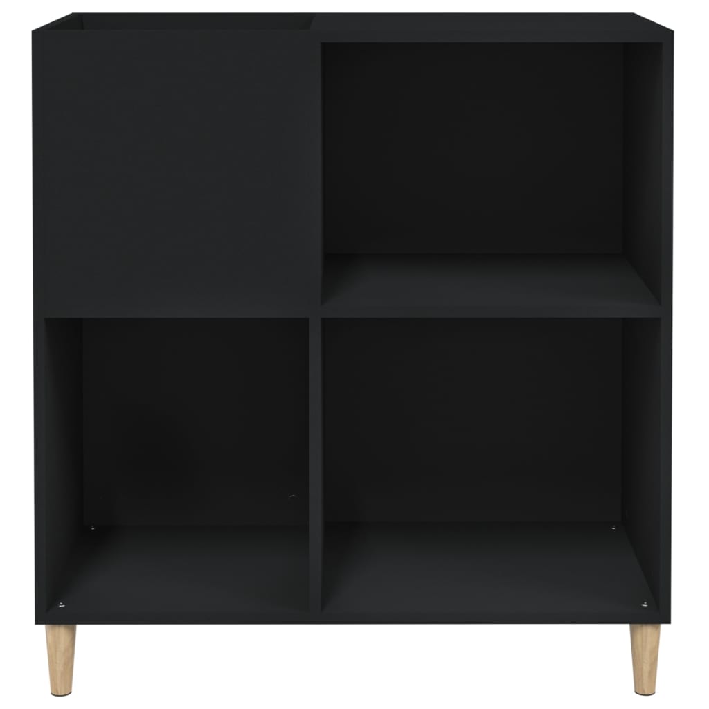 Mobile Porta Dischi Nero 84,5x38x89 cm in Legno Multistrato