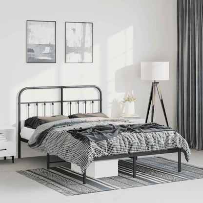 Giroletto con Testiera in Metallo Nero 135x190 cm