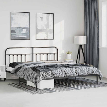 Giroletto con Testiera in Metallo Nero 183x213 cm