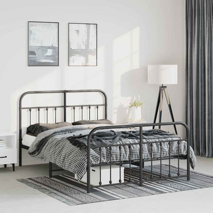 Giroletto con Testiera e Pediera Metallo Nero 135x190 cm