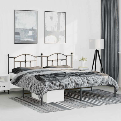 Giroletto con Testiera in Metallo Nero 183x213 cm