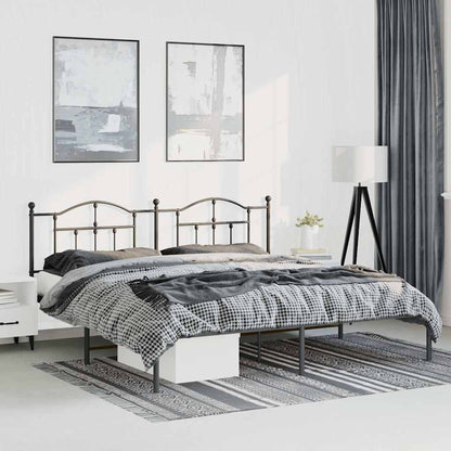 Giroletto con Testiera in Metallo Nero 193x203 cm