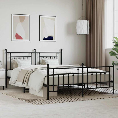 Giroletto senza Materaso con Pediera in Metallo Nero 160x200 cm