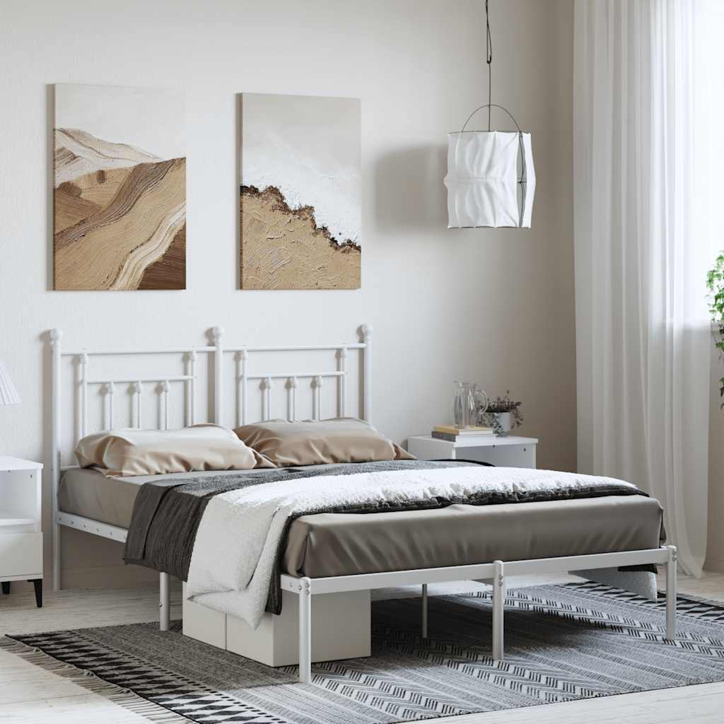 Giroletto con Testiera Metallo Bianco 150x200 cm