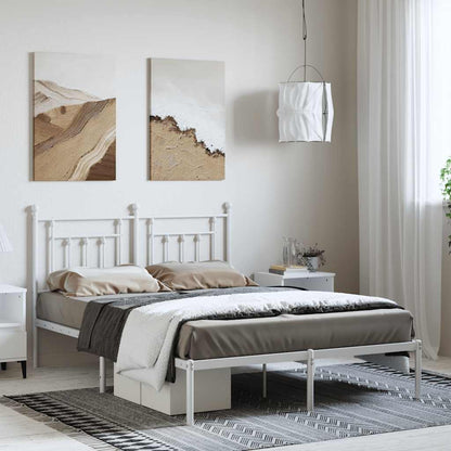 Giroletto con Testiera Metallo Bianco 150x200 cm