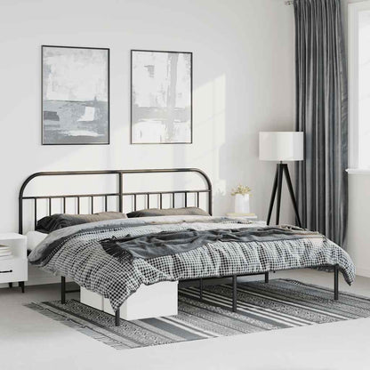 Giroletto con Testiera in Metallo Nero 183x213 cm