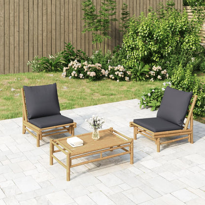 Sedie da Giardino 2 pz con Cuscini Grigio Scuro in BambÃƒÂ¹