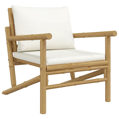 Sedie da Giardino 2 pz con Cuscini Bianco Crema in BambÃƒÂ¹