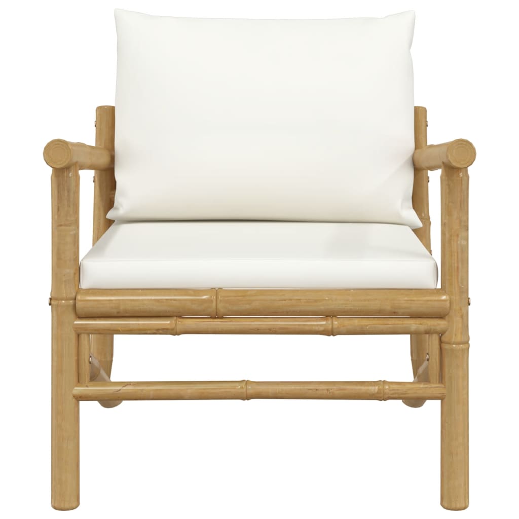 Sedie da Giardino 2 pz con Cuscini Bianco Crema in BambÃƒÂ¹